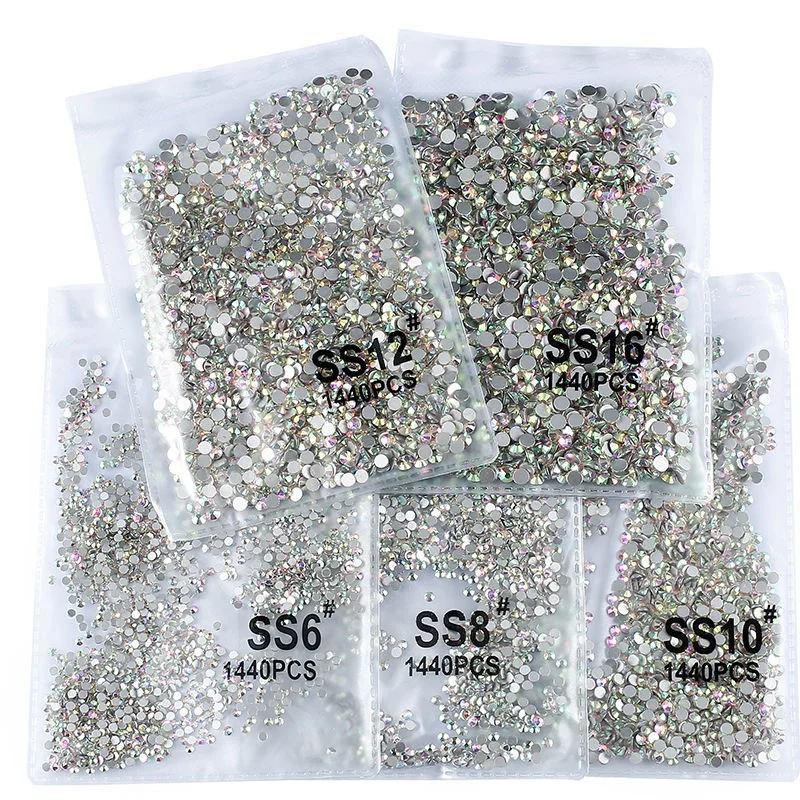 

yantuo Fast Delivery Wholesale Round ss34 crystal ab flat back non hot fix rhinestones with Plastic package
