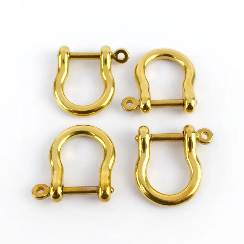 

Meetee F1-45 Brass U-shaped Horseshoe Buckles for Leather Bag Keychain Bracelet Handmade Screws Clasp Buckle