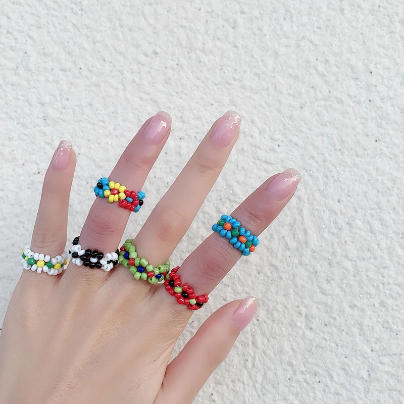 

ROXI 2021 new design colorful resin rings wholesale INS flower summer rings jewelry for girls
