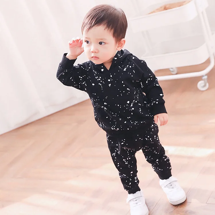 

Fashion cotton new born 0-3 years old 2pcs unisex baby kids clothes sets clothing 1839, Black,beige