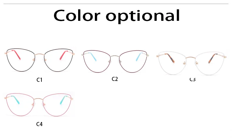 New Fashion Trendy Women Metal Cat Eye Frames Optical Eye Glasses Eyeglasses