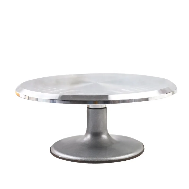 Aluminum Alloy Rotating Cake Decorating Stand Cake Turntable Construction With Smooth Bearing