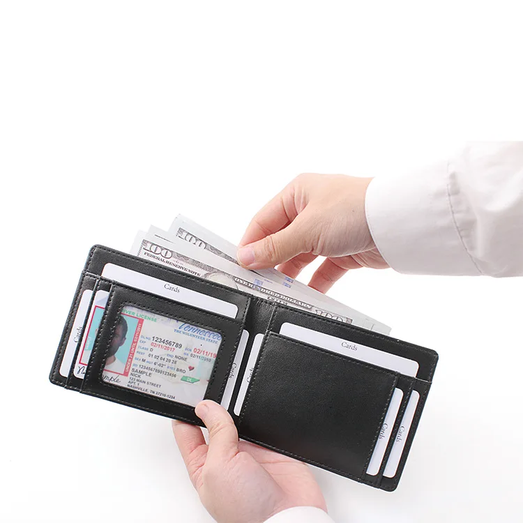 

China factory supply cowhide leather wallets mens wallets slim genuine leather