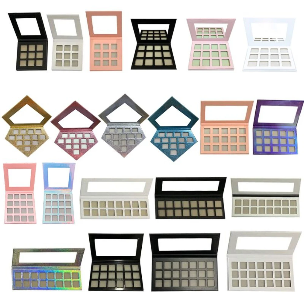 

makeup pallette private label 22mm eyeshadow palette high pigment cruelty free DIY custom empty square eyeshadow palette