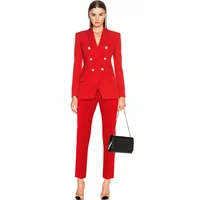 

Women clothing formal office women British solid red pink plus size blazer jacket trench coat trousers pants suit ladies