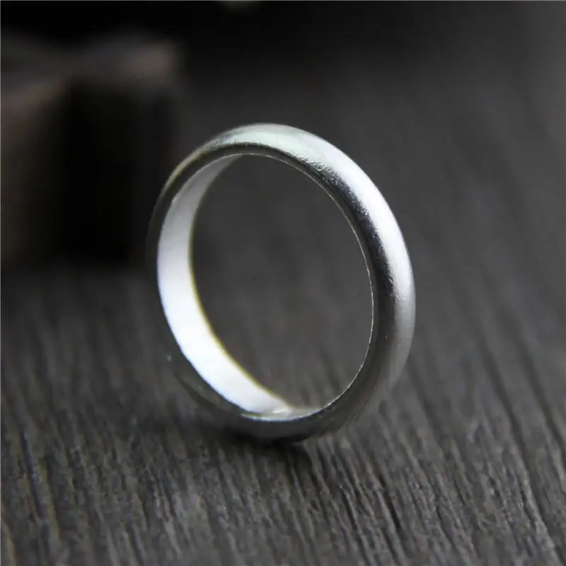 

Handmade Ring Simple Fashion Matt Processing 925 Sterling Silver Resizable Plain Rings For Women