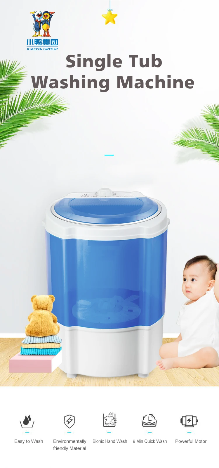 Transparent Single Tub Mini Washing Machine For Quick Wash Buy 2.5kg