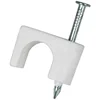 5 6 7 8 9 10 12 14mm Plastic White Circle Electric Wire Cable Wall Clips For Rg59 cat5 cat6 Ethernet Cable With Steel Nail