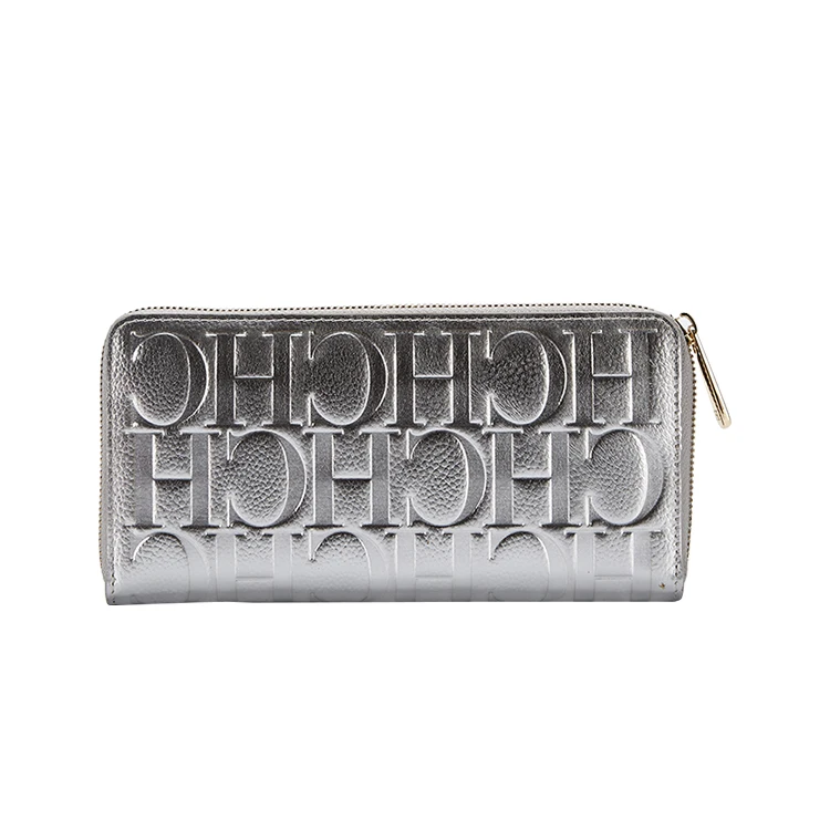 

2021 Brand New Original New Design Wholesale High Quality Trendy Style Women Luxury Metallic Wallet Bags, Silver