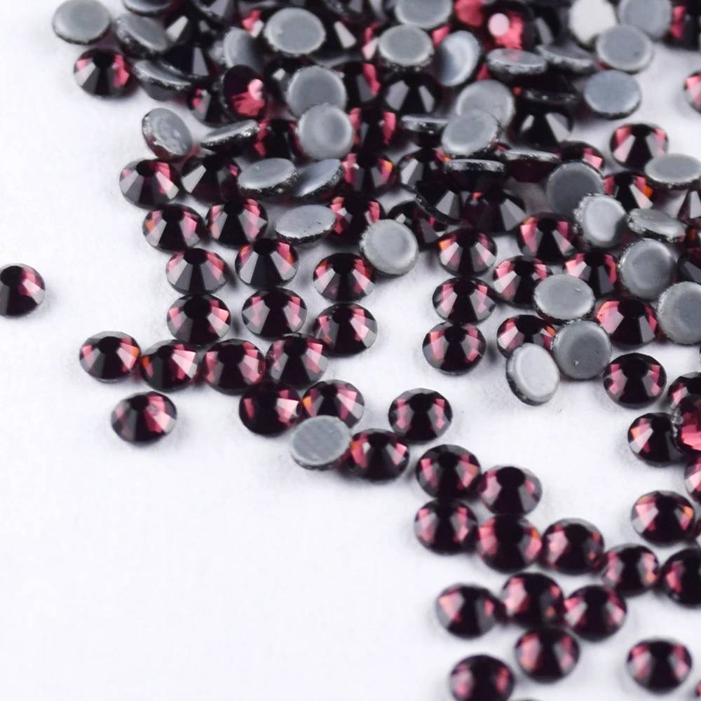 

Wholesale cheap Amethyst glass flat back hotfix rhinestone high quality