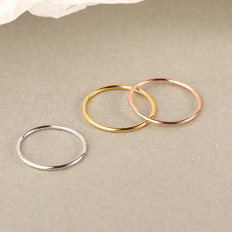 

New Design 925 Sterling Silver Simple Round Smooth Joint Rings Wholesale Jewelry