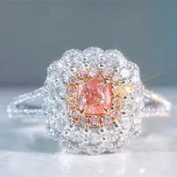 

hot sale precious gemstone jewelry wholesaler 18k gold 0.215ct natural pink diamond ring for women