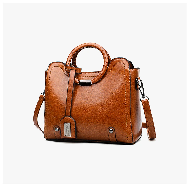 

Wefans Oil leather bag female new woven handbag European and American fashion one-shoulder diagonal hand leather tote bag, Mutil-colors