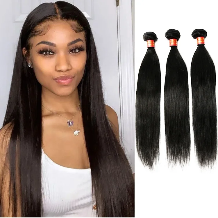 

Top Quality Natural Color Virgin Hair Extension Silky Straight Brazilian Human Bundles in China