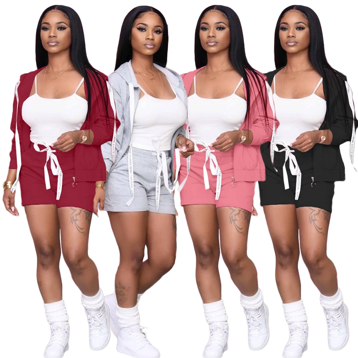 

Hot sale Wholesale women stylish leisure printed Breathable Short T-shirt pants Plus Size Two Piece Set Sport suit, Solid color