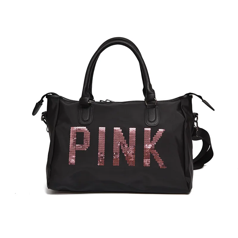 

Free shipping New Fashion Colors Pink handbag Unisex Custom Logo Printing Travel Hand Bag Sports Duffel Bag PINK Travel Bags, 4 colors