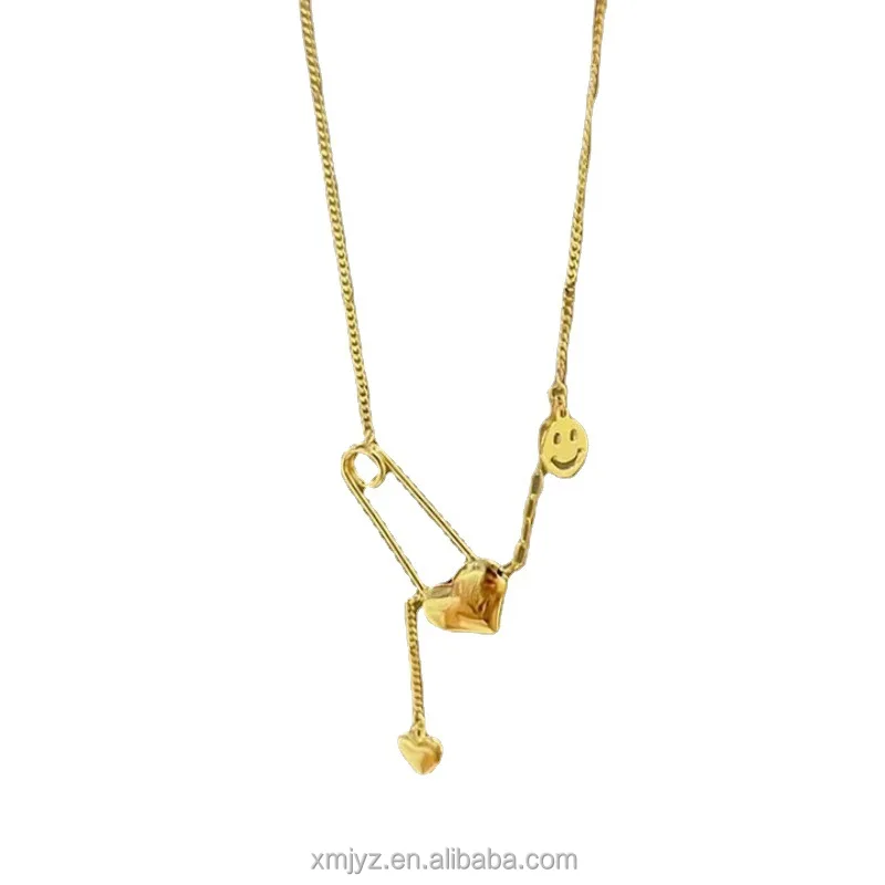 

Certified In Stock Wholesale 5G Gold Tassel Necklace Women's Fashion OL Design 999 Pure Gold 24K Gold New Set Chain