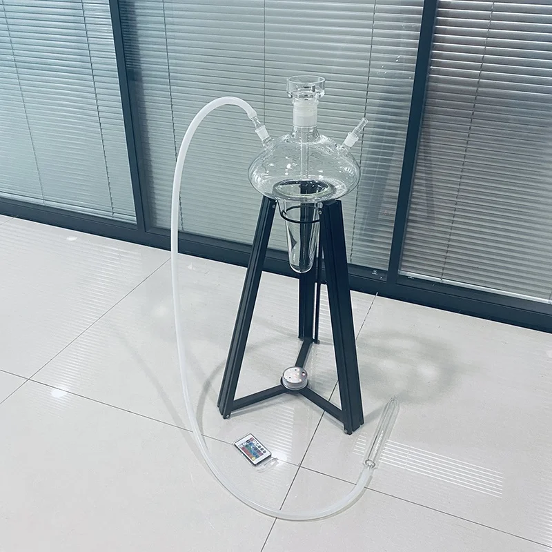 

mushroom glass hookah fish shisha led bottle hookah high quality glass shisha borolisicate glass hookah with LED light, Clear