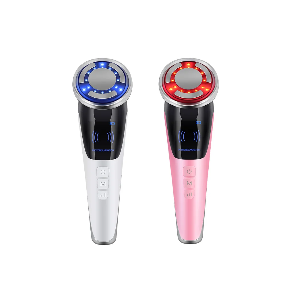 

Portable RF Face Lifting Skin Tightening Home Use Beauty Devices LED Photo Rejuvenation, Pink,white