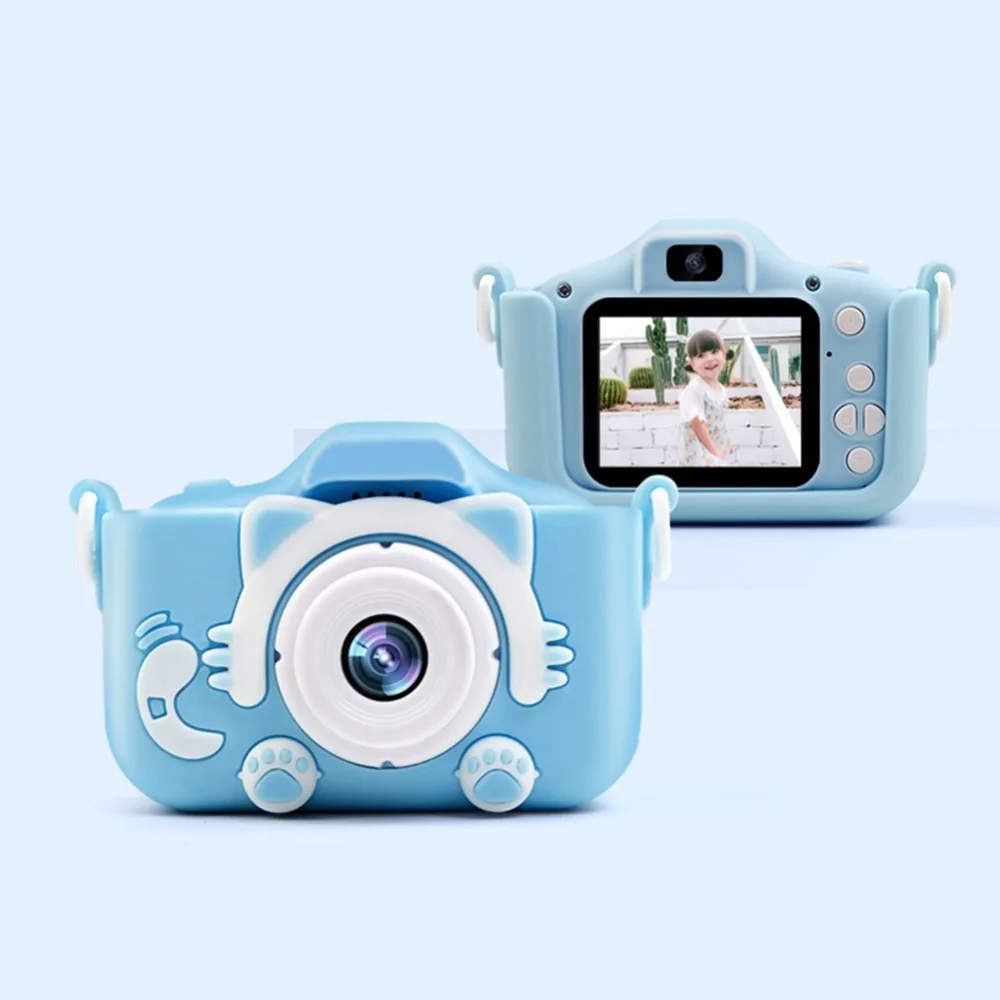

X5S Toy Anti-Drop Mini Kids Camera IPS Screen HD 1080P Children Digital Photo Camera, Pink blue