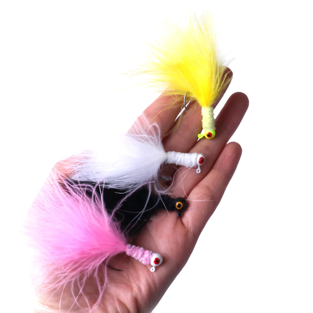 

NEWUP Lead head fishing lures jig artificial bait fishing fly hooks, As picture
