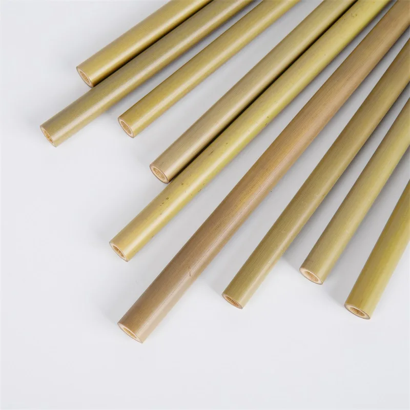 High quality laser custom private label logo 100%natural green degradable bamboo straw for drinking shop