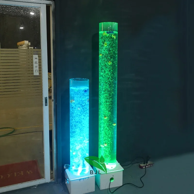 

Sensuous LED RGB glowing light acrylic water bubble round column