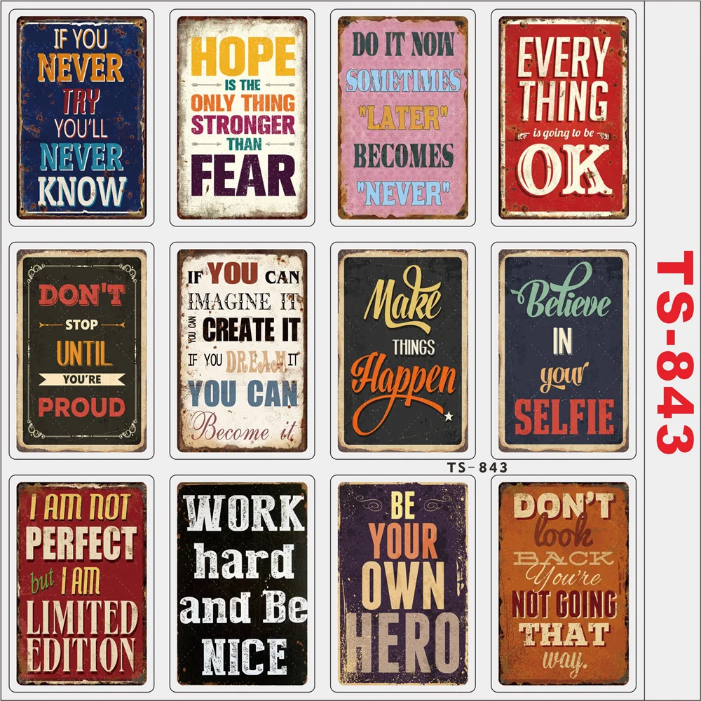 

12pcs Colorful Motivational Quotes Stickers With Proverbs Blessing Classic Decal for Laptop Suitcase Scrapbooking Sticker