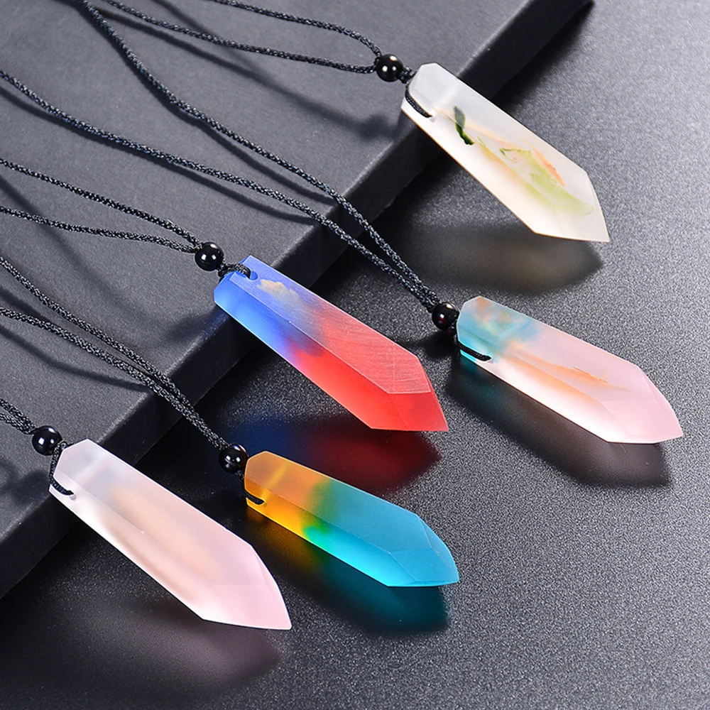 

New Selling Epoxy Resin Wood Necklace Pendant Creative Jewelry Best Gift Men Women
