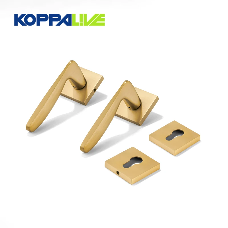 

Koppalive copper bedroom european matt black brass door handles lock set wood door lever privacy passage dummy handle