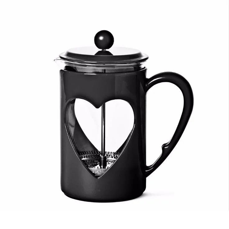 

800ml heart shape High borosilicate heat-resistant glass coffee maker 304 filter device