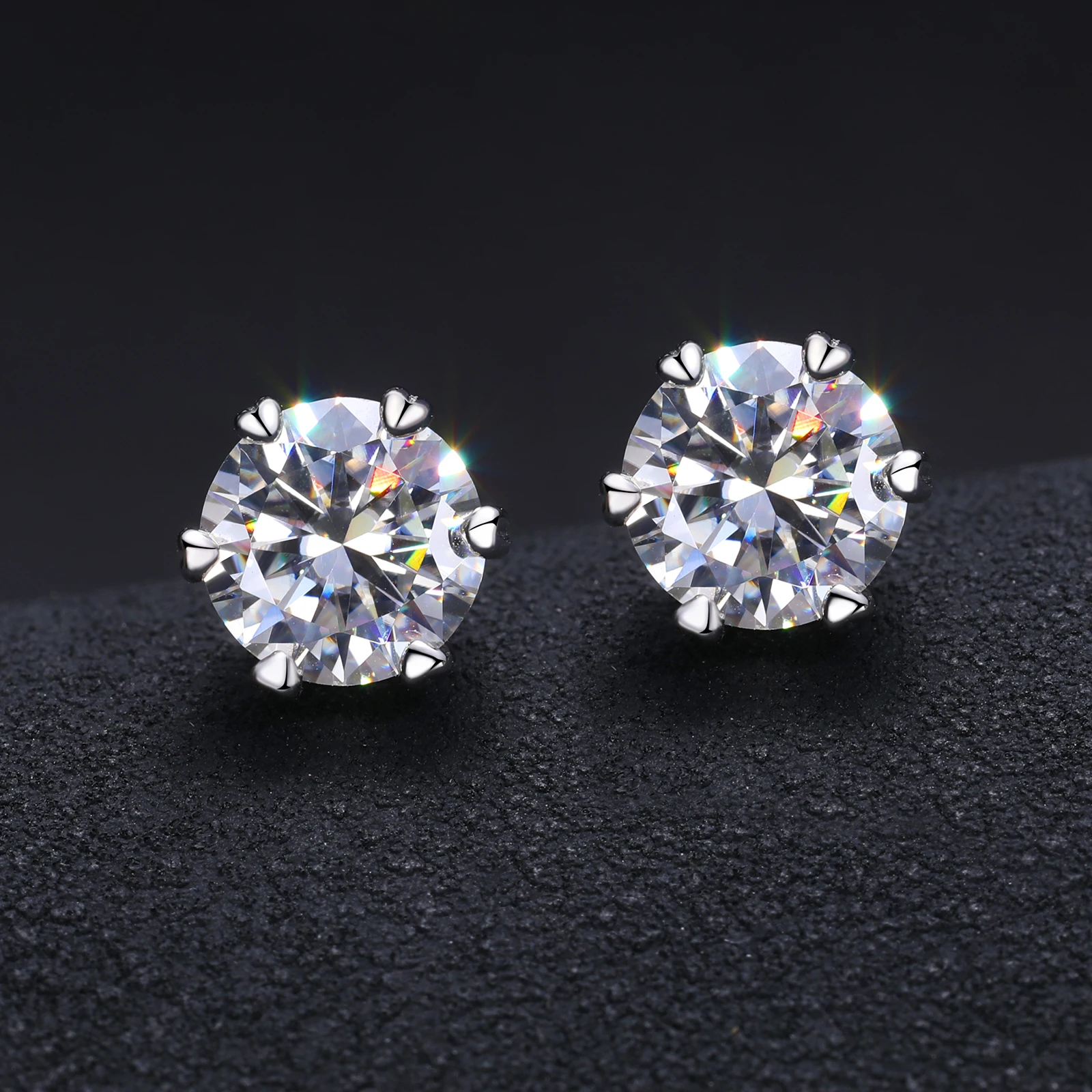 Pass Diamond Tester Six Claw Moissanite Stud 925 Sterling Silver Fine Jewelry Earrings Valentines Day Gift Earrings Women
