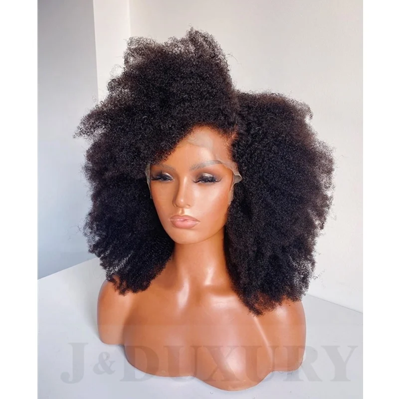 

4C afro kinky curl 12A vrigin human hair brazilian hair full lace wig for black women HD transparen lace pre plucked wigs, Natural color full lace wig