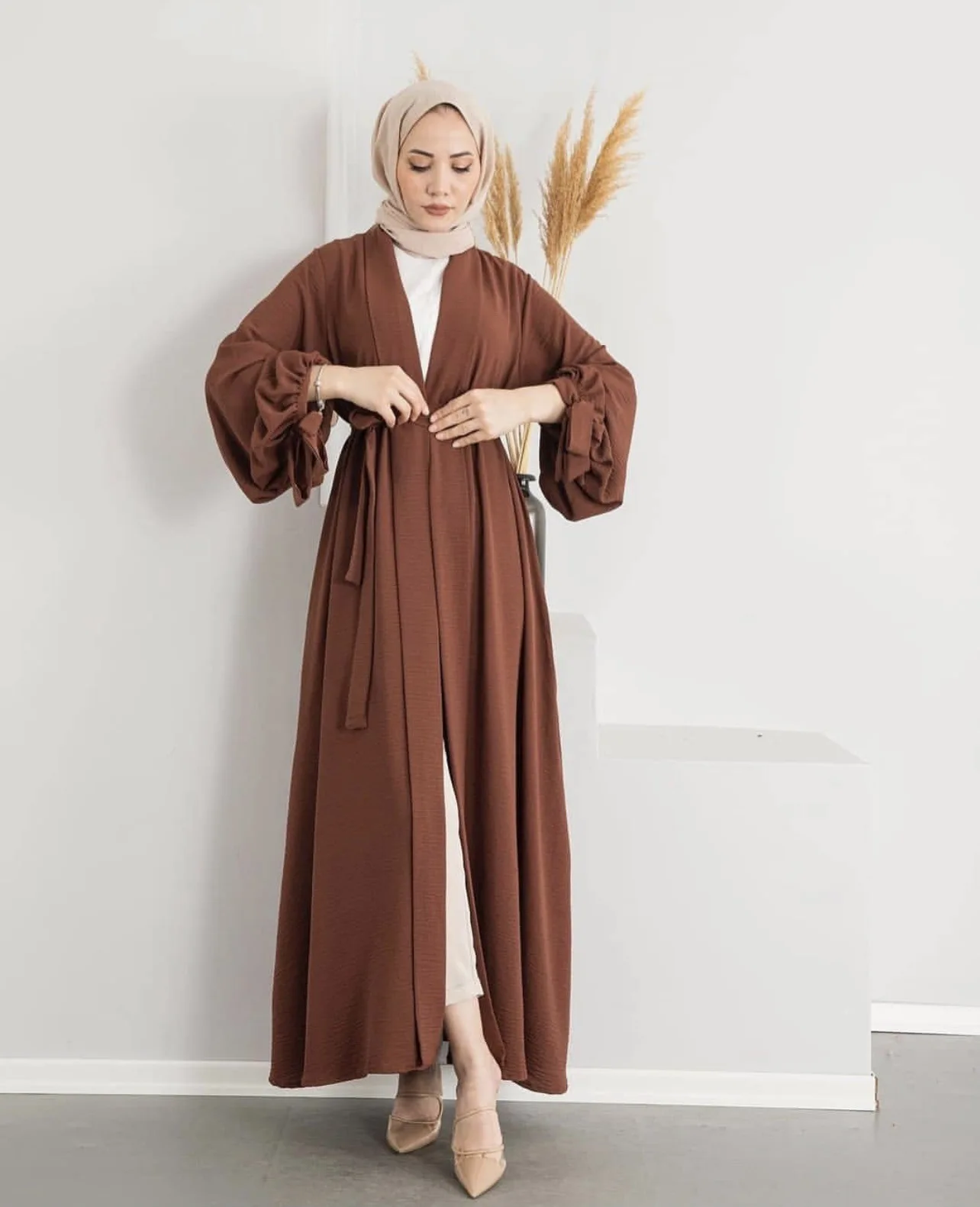 

4039 Kuwii Middle Eastern sell well plus size Muslim robe abaya modest Ladies Cardigan Robe abaya kimono, 4 colors