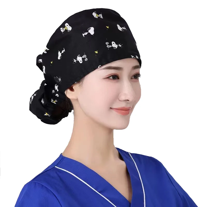 

Women scrubs caps adjustable cotton print ponytail hats, Solid dyed&printed