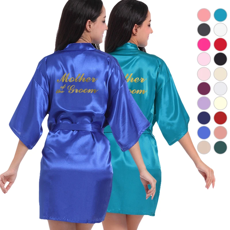 

Embroidery Wedding Party Silk Satin Cardigan Robe Bridal Custom Two Piece Night Gown Set For Women, Picture shown