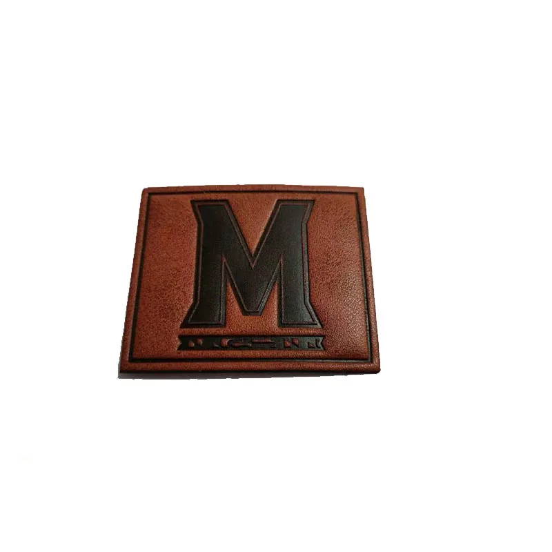 

custom real pu brown leather labels for garments, Custom color