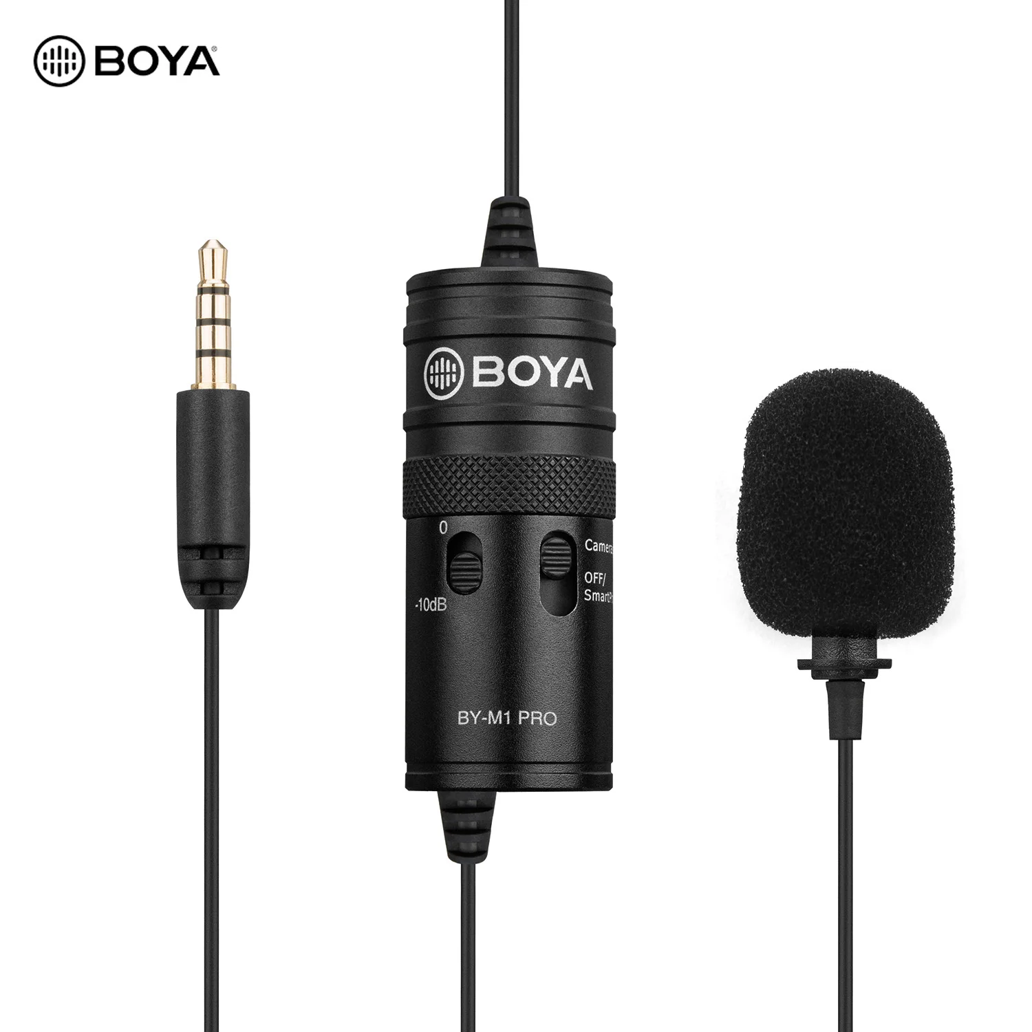 

BOYA BY-M1 Pro Omni-Directional Lavalier Microphone Mic Single Head Clip-on Condenser Mic for Smartphone DSLR Camcorder Audio
