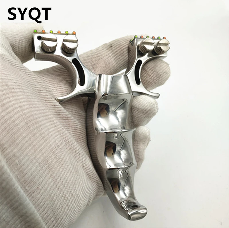 

Steel-wood Handle Fast Press Flat Leather Slingshot Fiber Five Consecutive Sight High Competitive Shooting Outdoor Dedicated