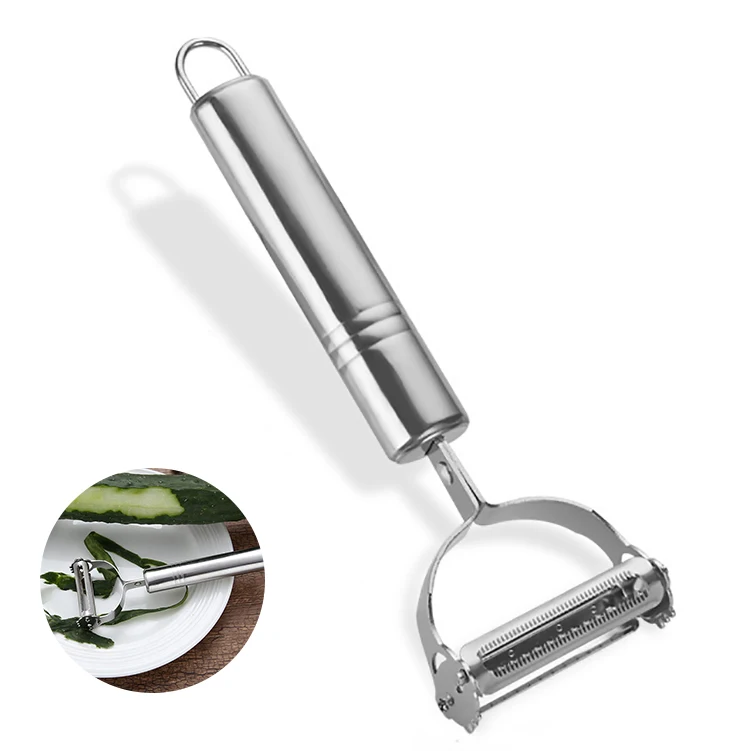 

Amazon Best Selling New Design Idea High Quality Ecofriendly Home Gadgets stainless steel melon and fruit peeler, Silver