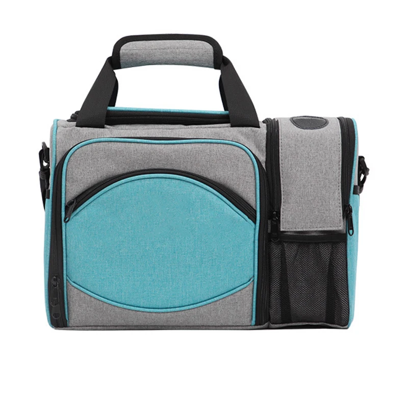 

2021 New Design eakproof polyester high quality travel picnic tote wine cooler bag, Blue,customized