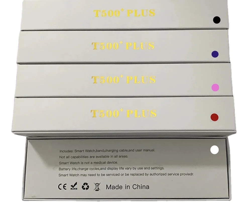 

Blood Pressure Wrist Smartwatch T500+plus Tracker Waterproof Sports Smart Bracelet T500+, White, black, rose gold