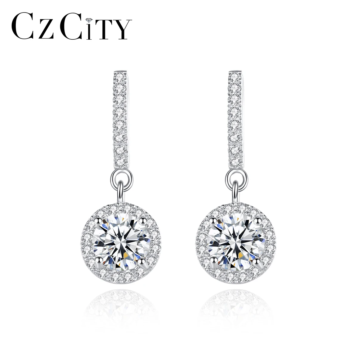 CZCITY Jewelry Moissanite Charm Accessories 2025 Woman Trendy Lady Earing for Girl Diamond Drop Earrings