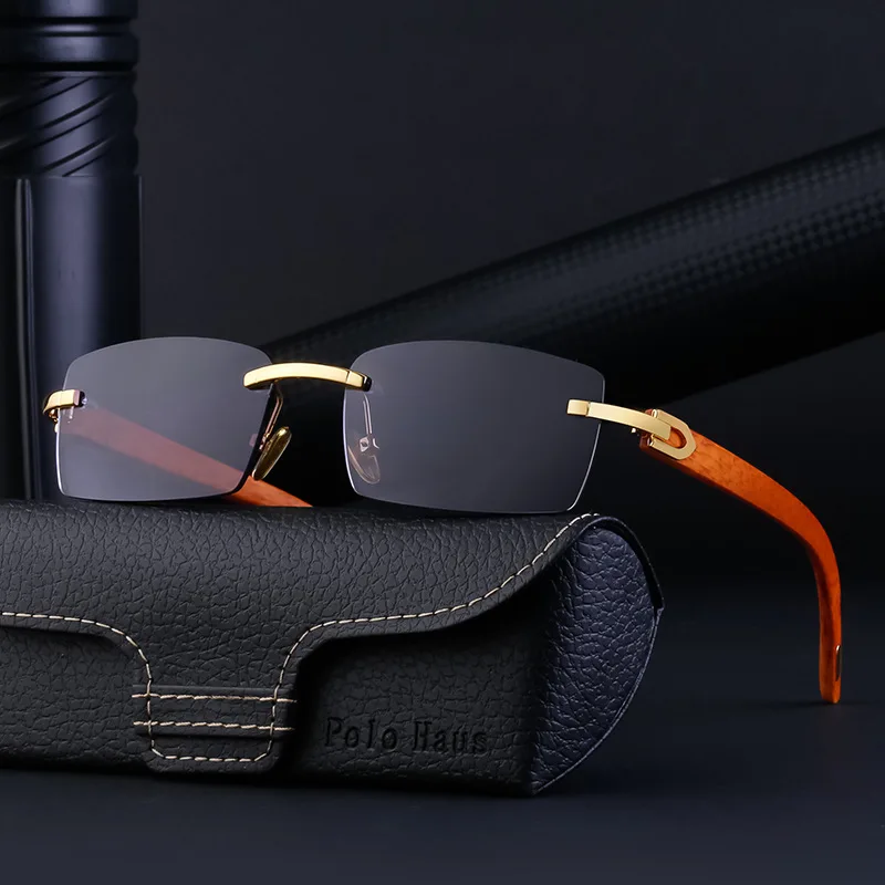 

LBAshades 2023 New retro square frame sunglasses men frameless rimless sunglasses for men women