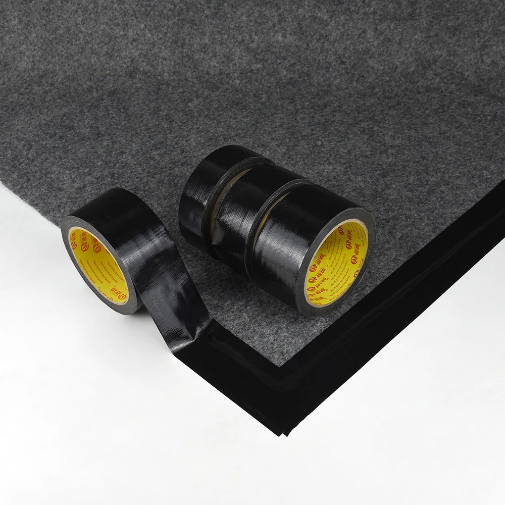 Hot Selling Waterproof PE 45mm 50m Black Adhesive Gaffer Duct Cloth Tape for Carton Sealing