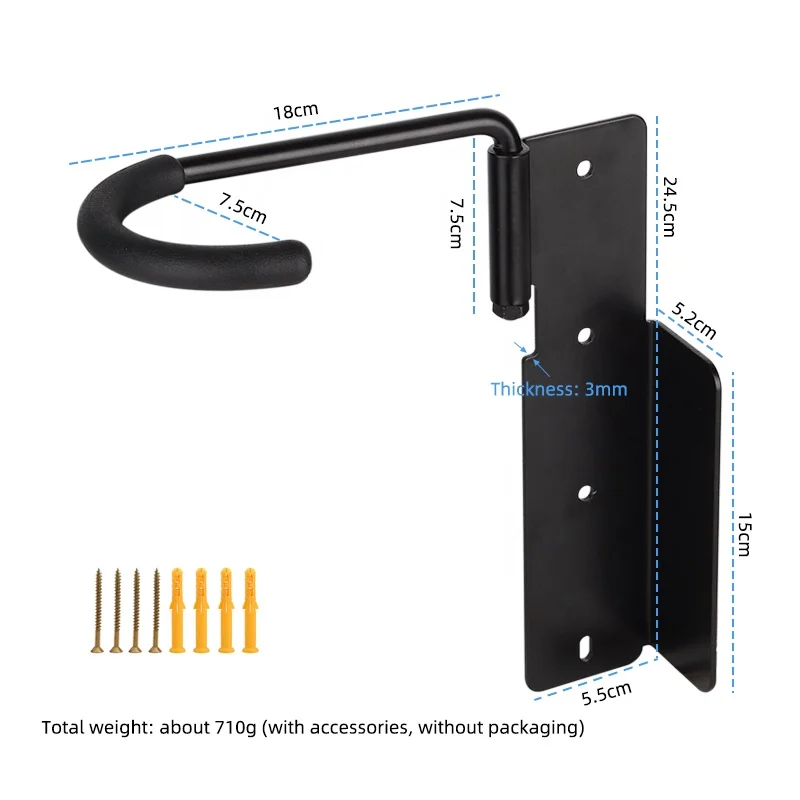 Bike Rack Garage Wall Mount with Spacer High Quality Bicycle Swivel Parking Rack Swing 360 Degrees Vertical Bike Hanger Hook