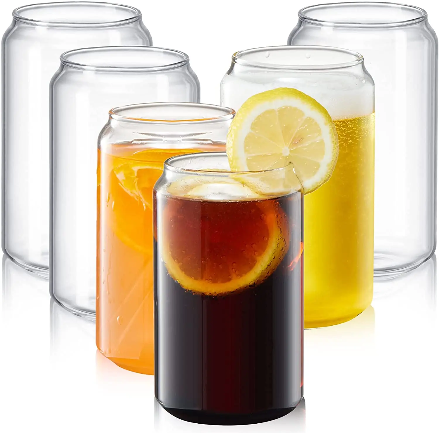 

Cola Glass Can Shape Sublimation Cup with Bamboo Lid Hot Sell 16oz Soda Pop Can Shaped Beer Glass Cups Mugs Drinking, Transparent clear