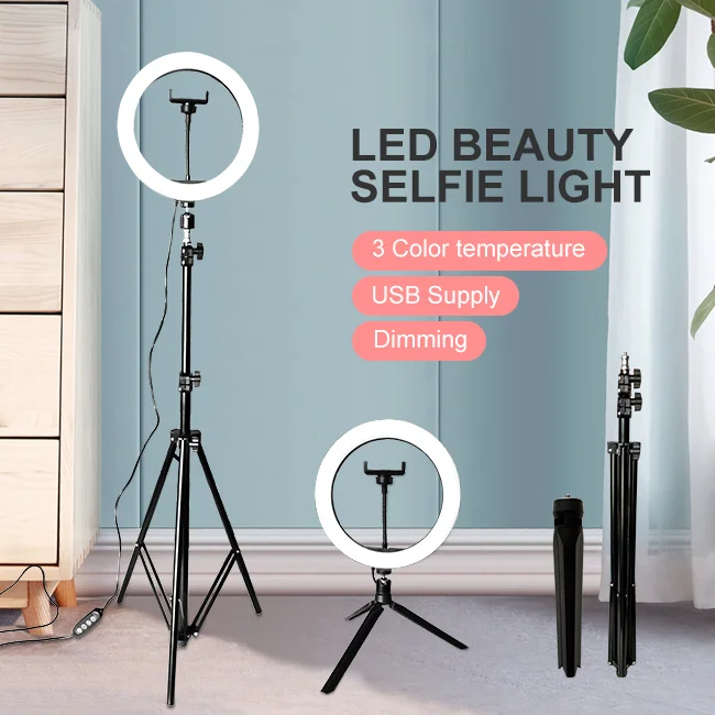 

CCT Dimmable Ringlight 3000K-6500K Photography makeup 10 inch LED Ring Light