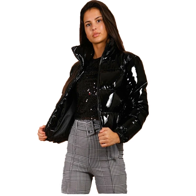 

Fashion shiny puffer down jacket women winter coat glossy puffer streetwear jacket, Customized color