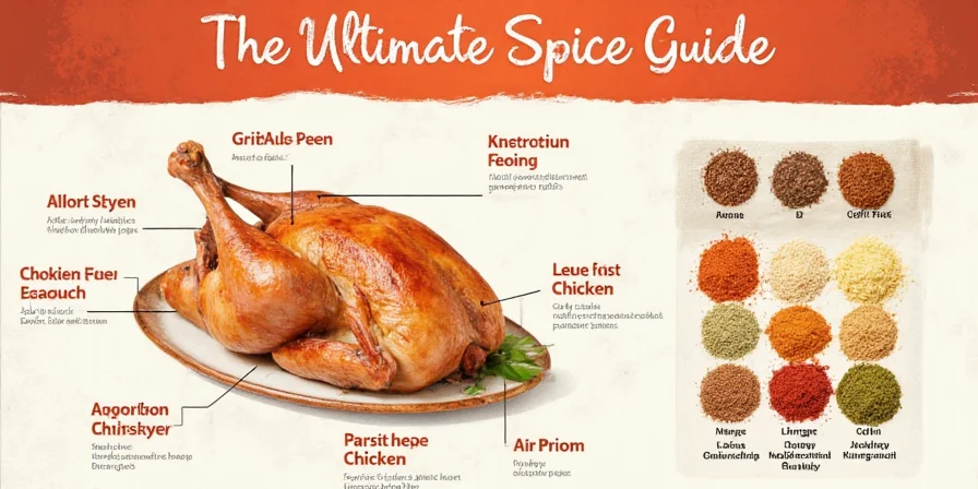 Spice rack with chicken dish